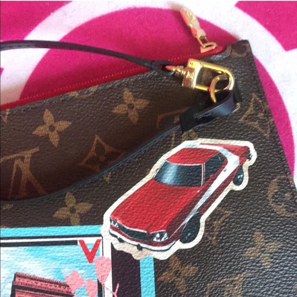 Louis Vuitton World Tour Stickers Neverfull Pochette Clutch Wristlet Pouch Rare - Picture 7 of 12
